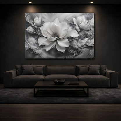 Mockup 3. Sculptural Magnolia Flower shown as canvas print