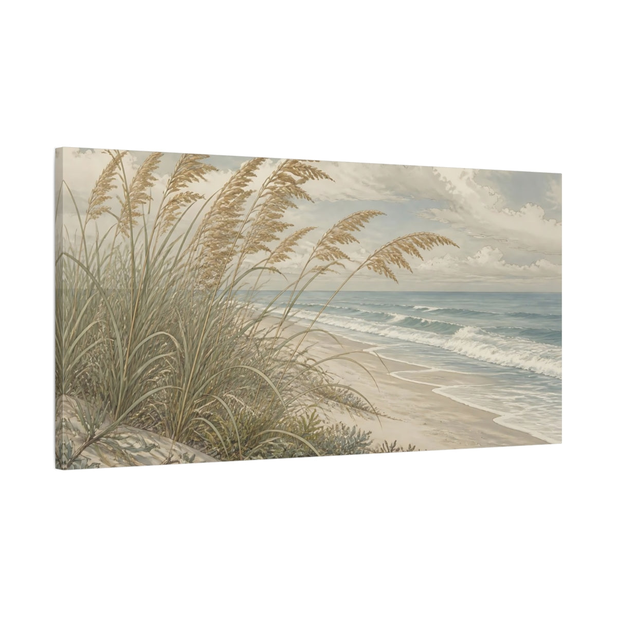 Main Mockup. Sea Oats Nature Study shown as canvas print