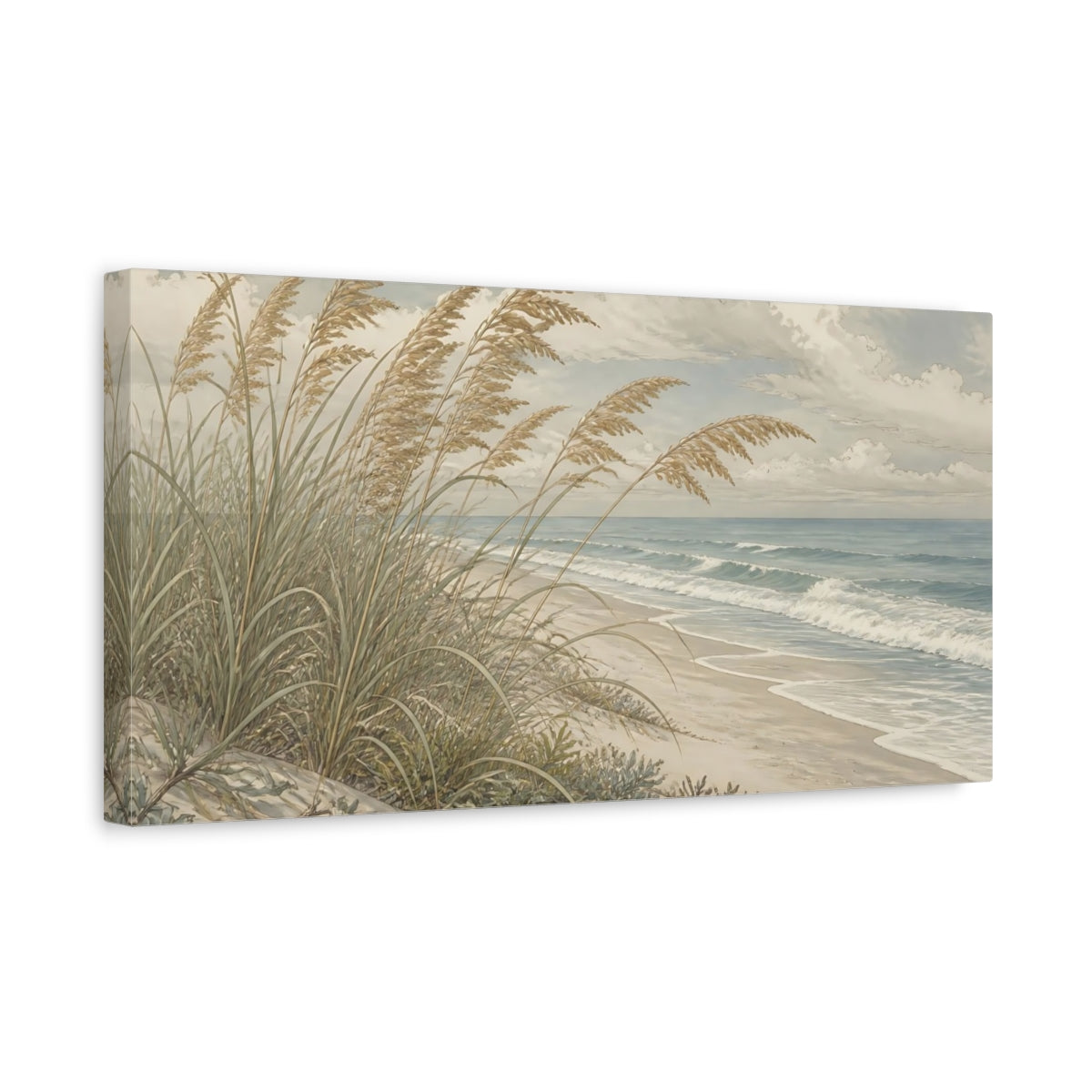 Side Mockup 3. Sea Oats Nature Study shown as canvas print