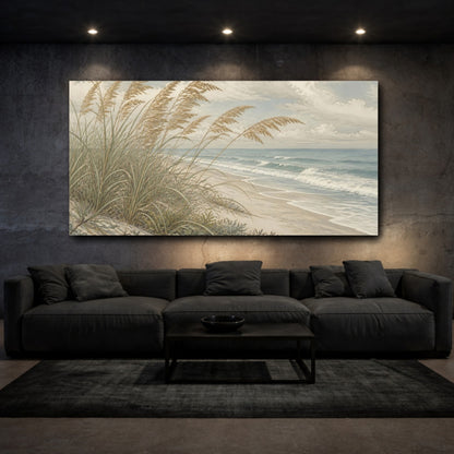 Mockup 3. Sea Oats Nature Study shown as canvas print