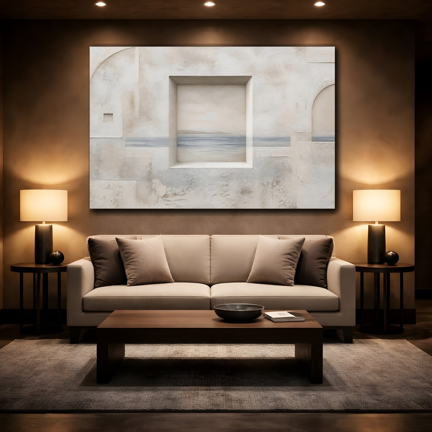 Mockup 2. Seaside Window Niche shown as canvas print