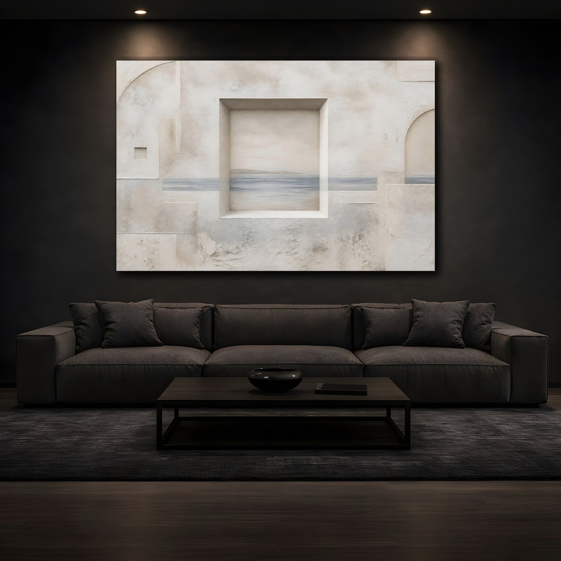 Mockup 3. Seaside Window Niche shown as canvas print