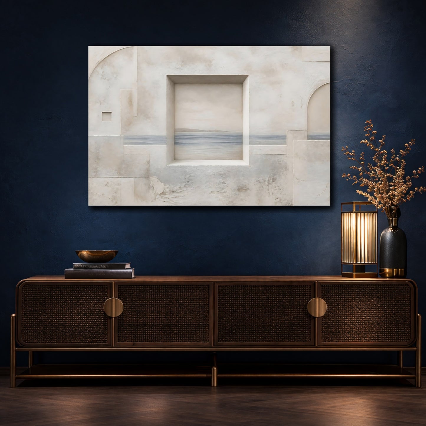 Mockup 4. Seaside Window Niche shown as canvas print