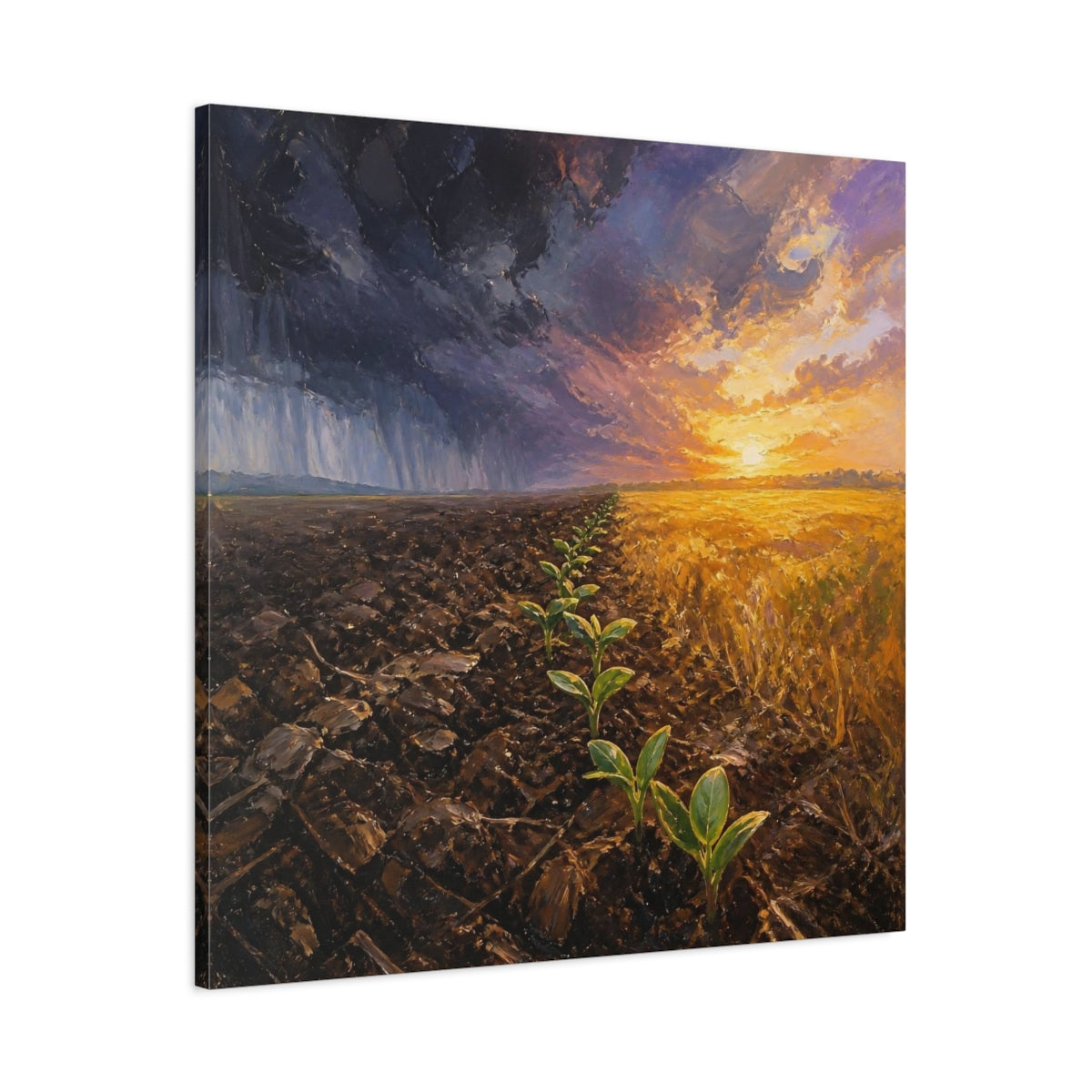 Main Mockup. Seedlings Of Motivation shown as canvas print