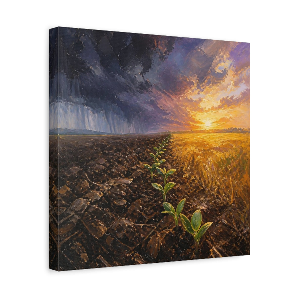 Side Mockup 7. Seedlings Of Motivation shown as canvas print