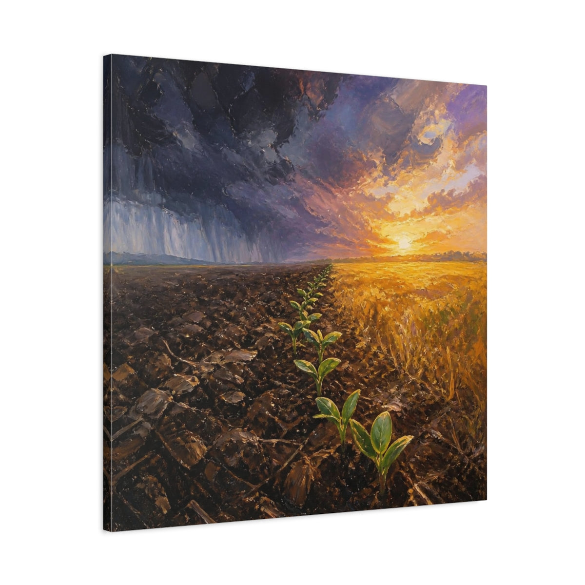 Side Mockup 3. Seedlings Of Motivation shown as canvas print