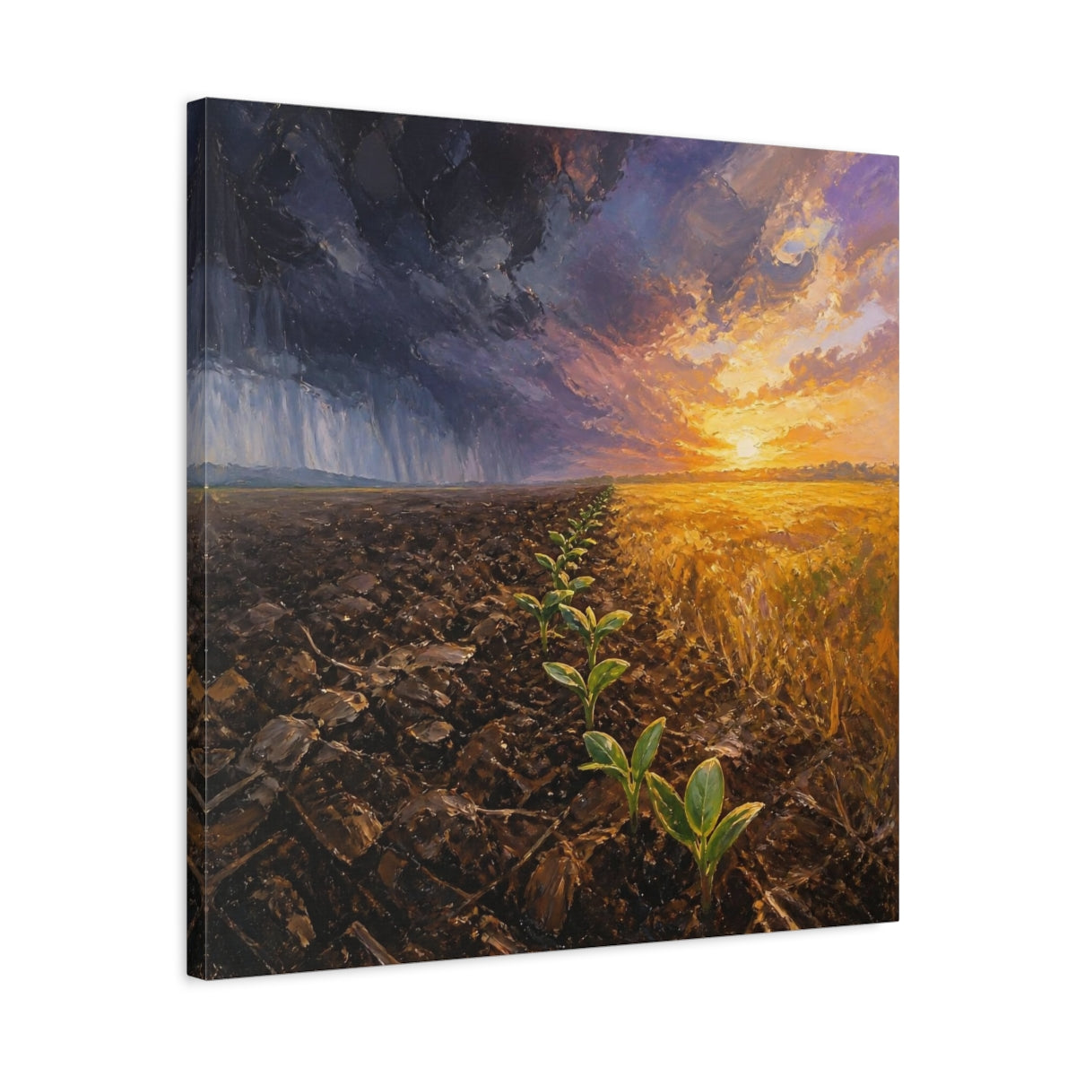 Side Mockup 4. Seedlings Of Motivation shown as canvas print