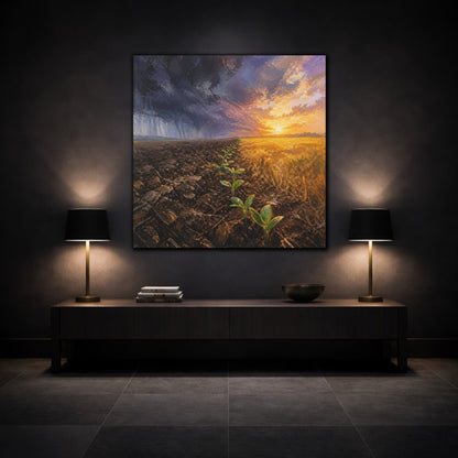 Mockup 3. Seedlings Of Motivation shown as canvas print
