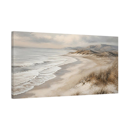 Side Mockup 1. Serene Coastal Dunes shown as canvas print