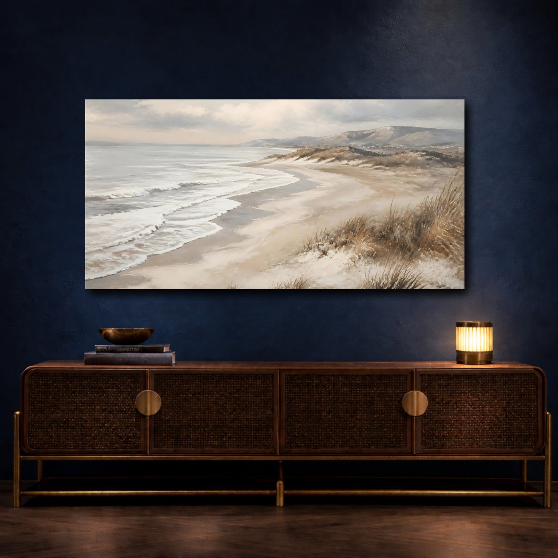 Mockup 4. Serene Coastal Dunes shown as canvas print