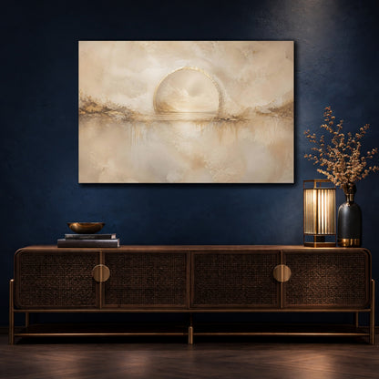 Mockup 4. Serene Golden Portal shown as canvas print