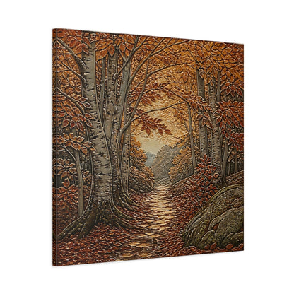 Main Mockup. Sgraffito Forest Path shown as canvas print