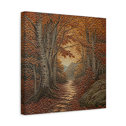 Side Mockup 7. Sgraffito Forest Path shown as canvas print