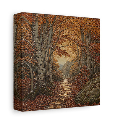 Side Mockup 2. Sgraffito Forest Path shown as canvas print