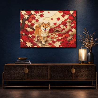 Mockup 4. Shiba Inu Pet Portrait shown as canvas print