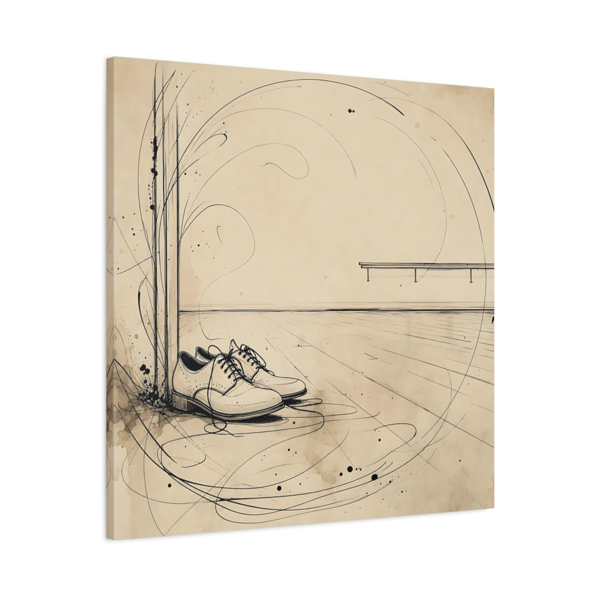 Main Mockup. Shoes At Door shown as canvas print