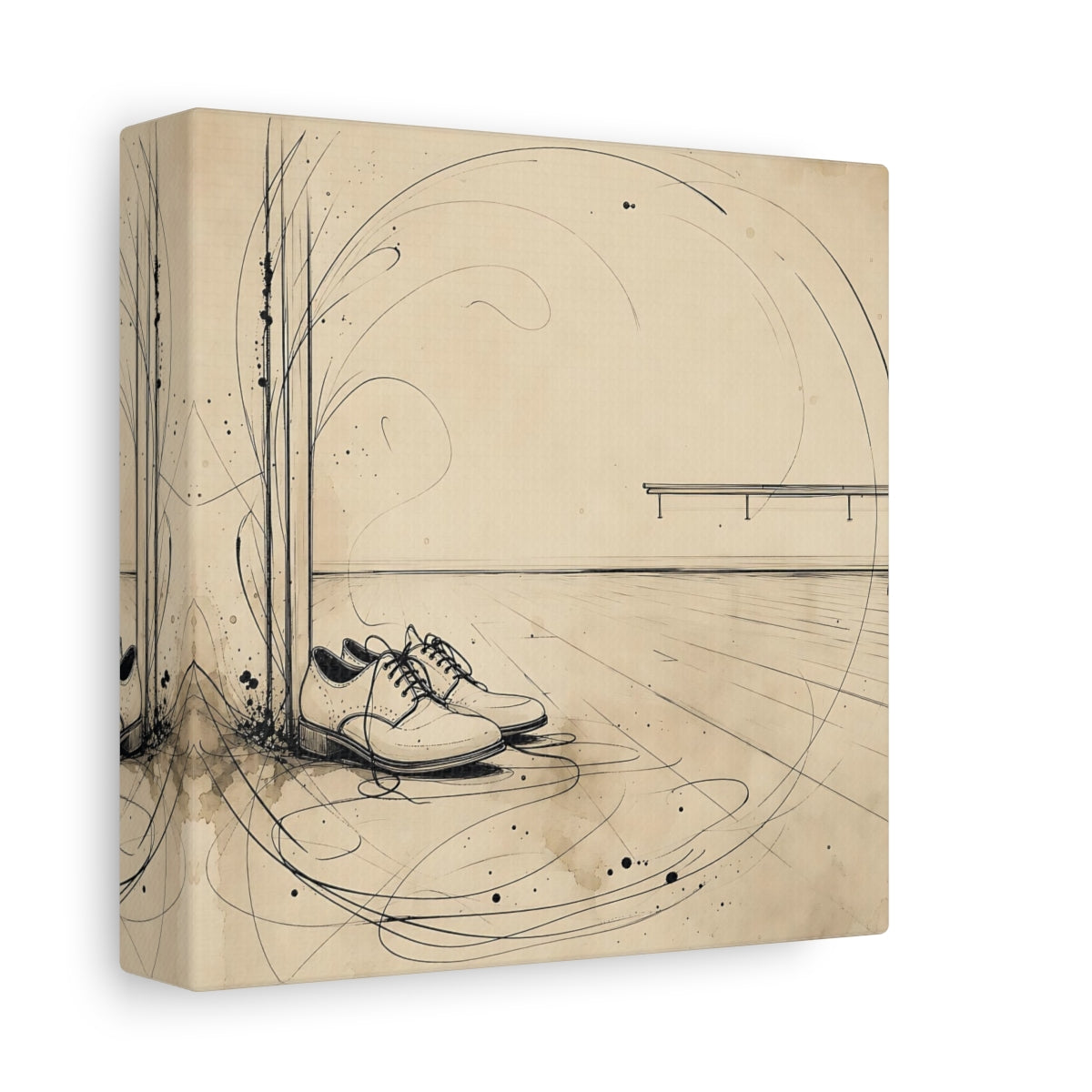 Side Mockup 2. Shoes At Door shown as canvas print