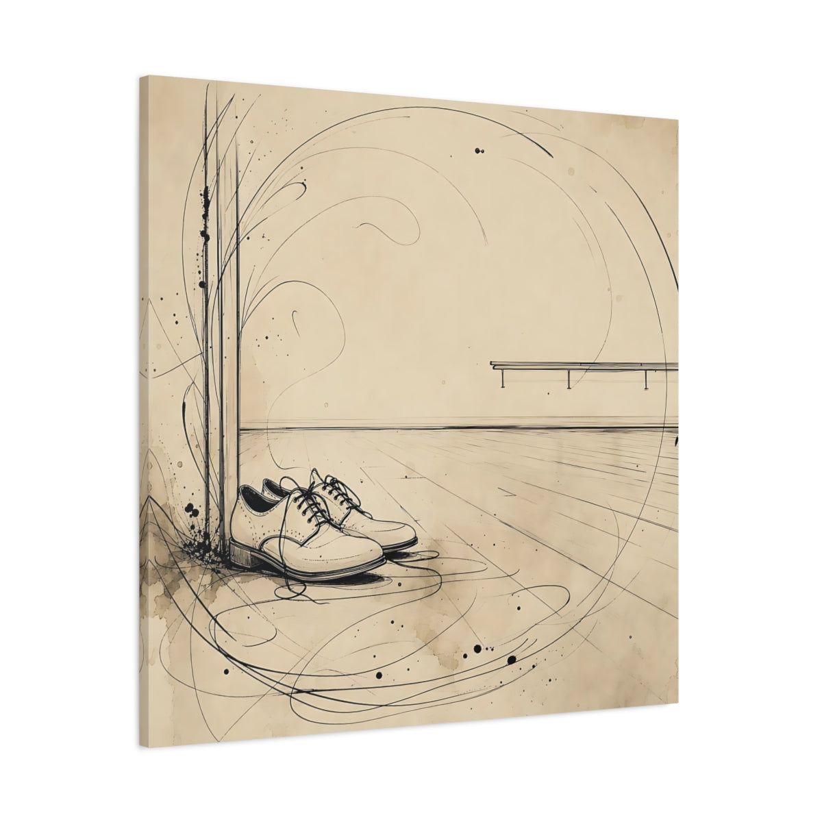 Side Mockup 1. Shoes At Door shown as canvas print