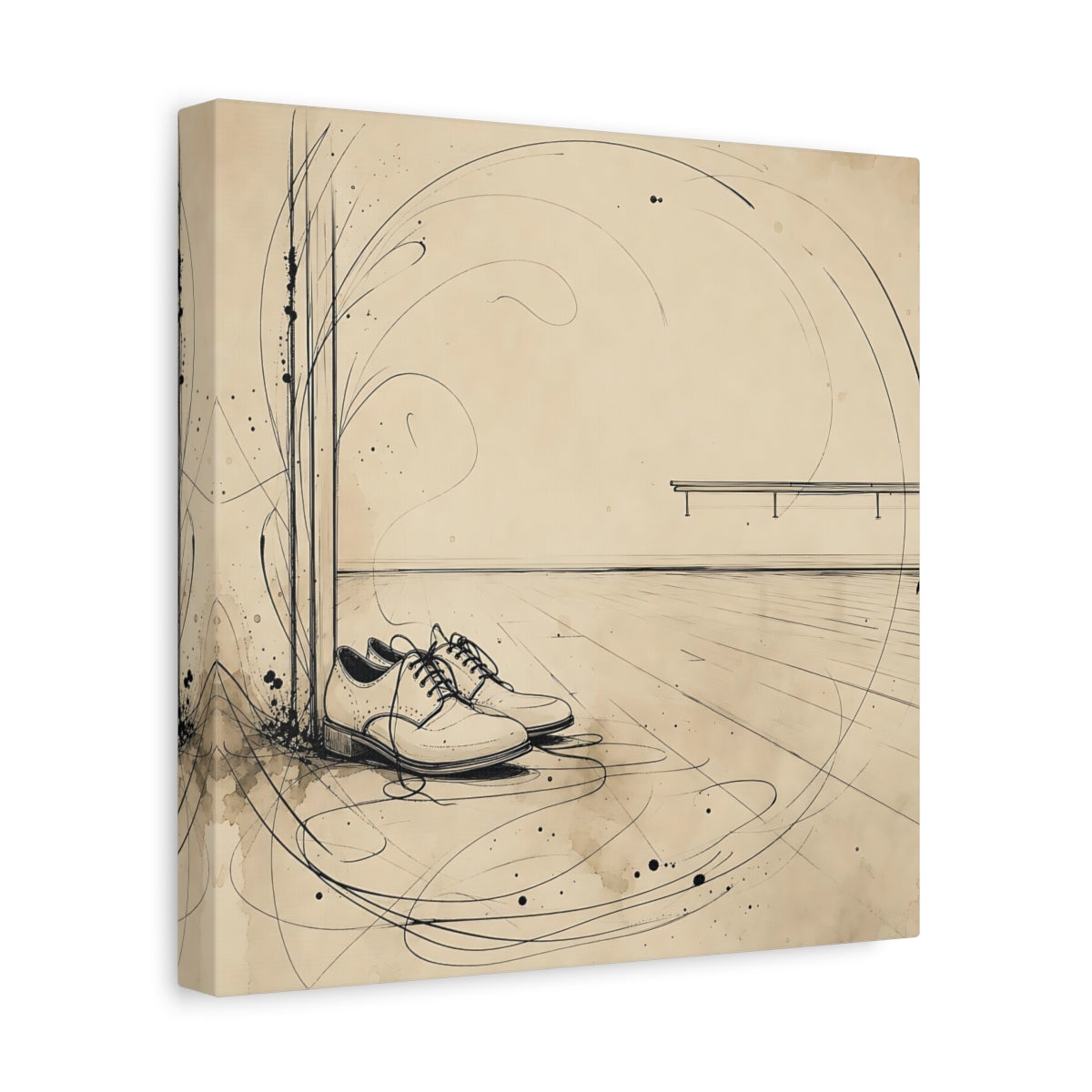Side Mockup 8. Shoes At Door shown as canvas print