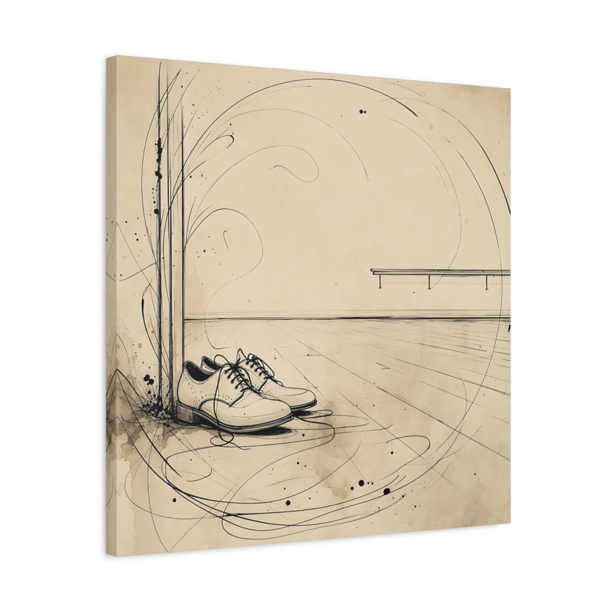 Side Mockup 4. Shoes At Door shown as canvas print