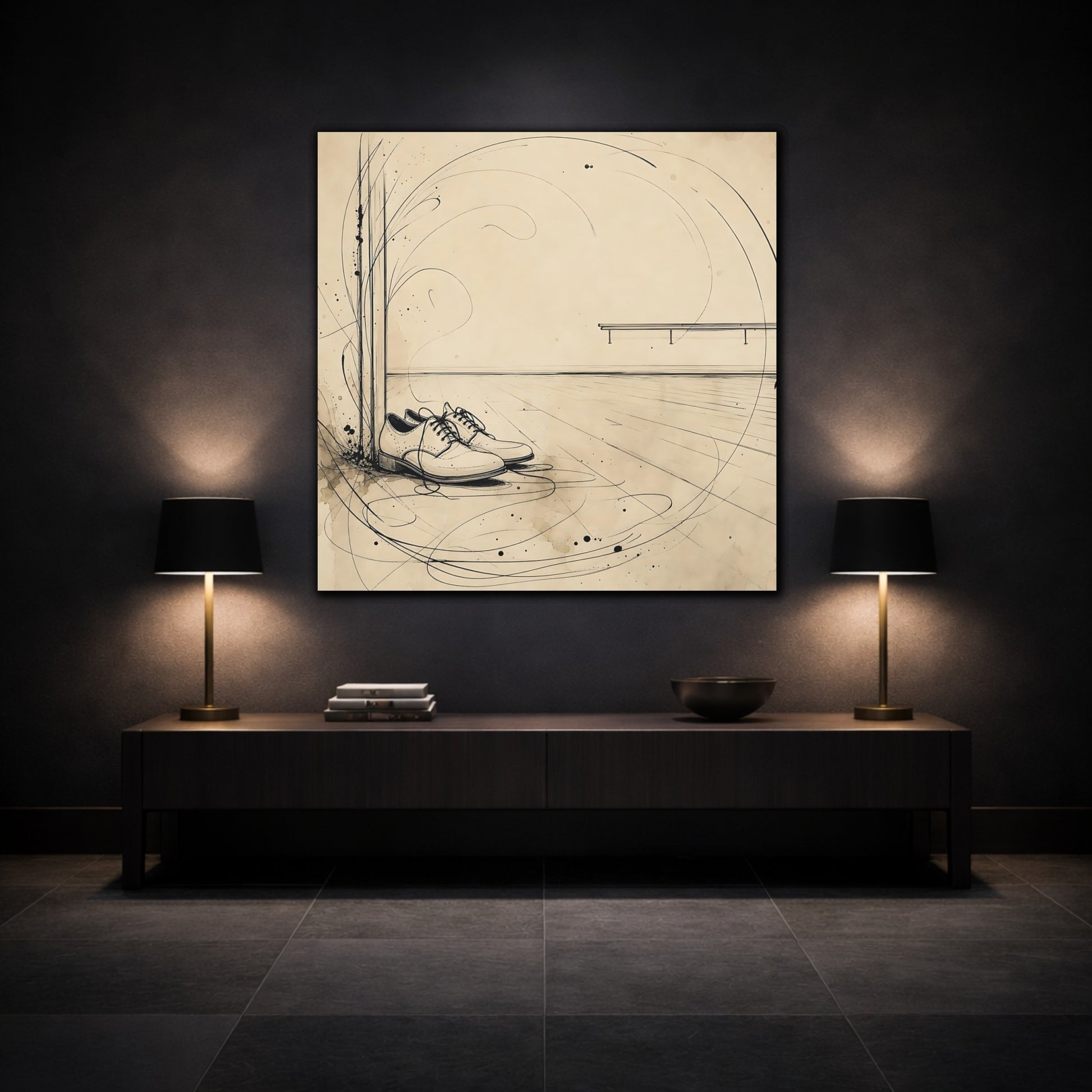 Mockup 3. Shoes At Door shown as canvas print