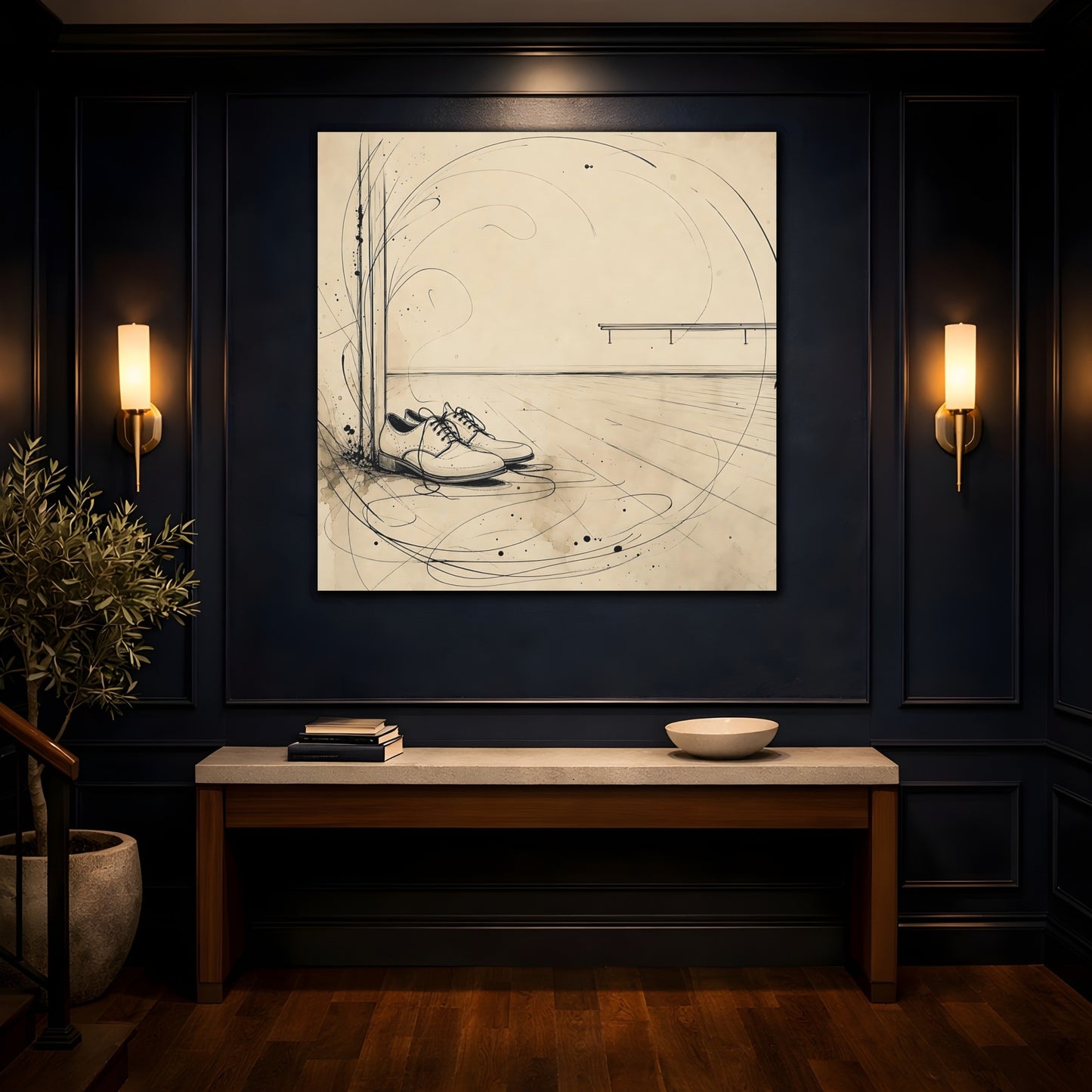 Mockup 4. Shoes At Door shown as canvas print
