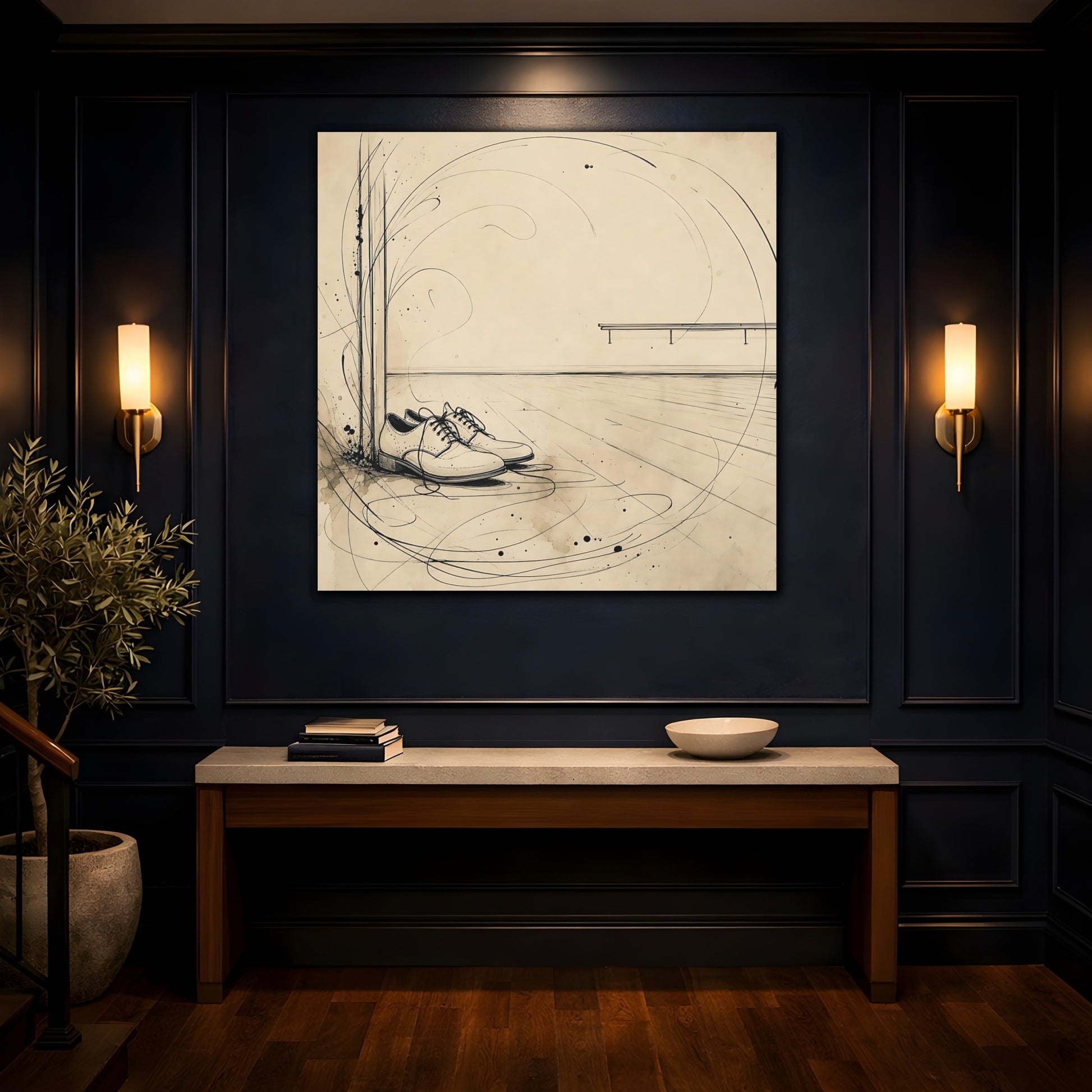 Mockup 4. Shoes At Door shown as canvas print