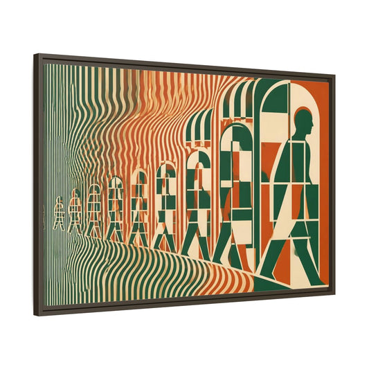 Main Mockup. Silhouette Through Arches shown as framed canvas print