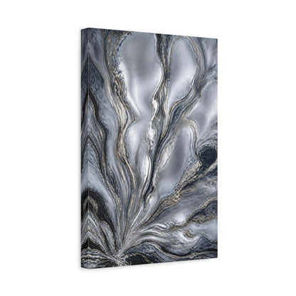 Side Mockup 4. Silver Accent Currents shown as canvas print