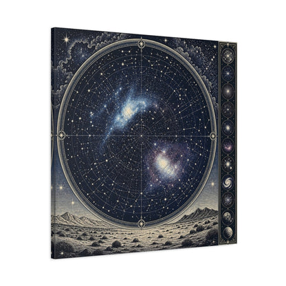 Main Mockup. Silver Desert Star Map shown as canvas print