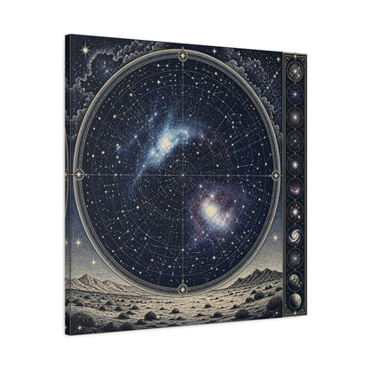 Side Mockup 3. Silver Desert Star Map shown as canvas print