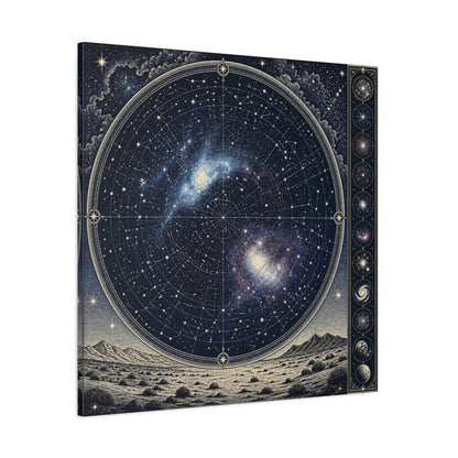 Side Mockup 1. Silver Desert Star Map shown as canvas print