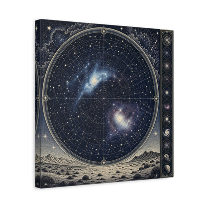 Side Mockup 6. Silver Desert Star Map shown as canvas print
