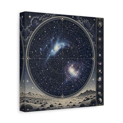 Side Mockup 9. Silver Desert Star Map shown as canvas print