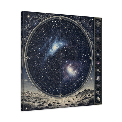 Side Mockup 4. Silver Desert Star Map shown as canvas print