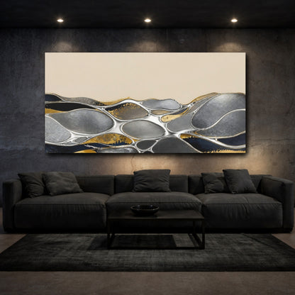 Mockup 3. Silver Pools Accent shown as canvas print
