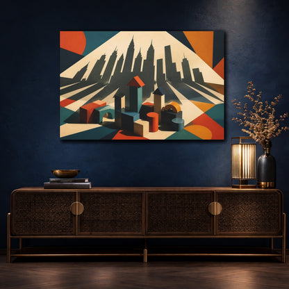 Mockup 4. Skyline Shadow Illusion shown as canvas print