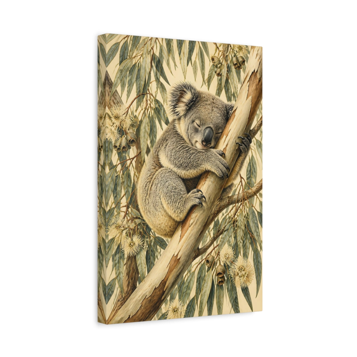 Side Mockup 4. Sleeping Koala Animals shown as canvas print