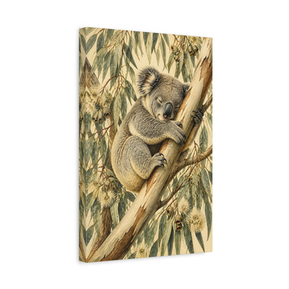 Side Mockup 4. Sleeping Koala Animals shown as canvas print