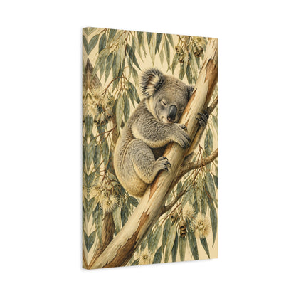 Side Mockup 3. Sleeping Koala Animals shown as canvas print