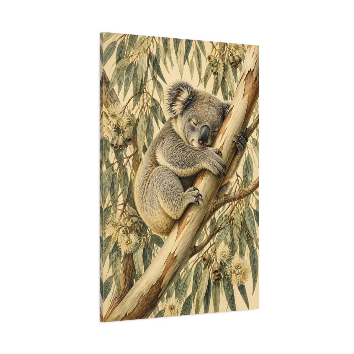 Side Mockup 1. Sleeping Koala Animals shown as canvas print