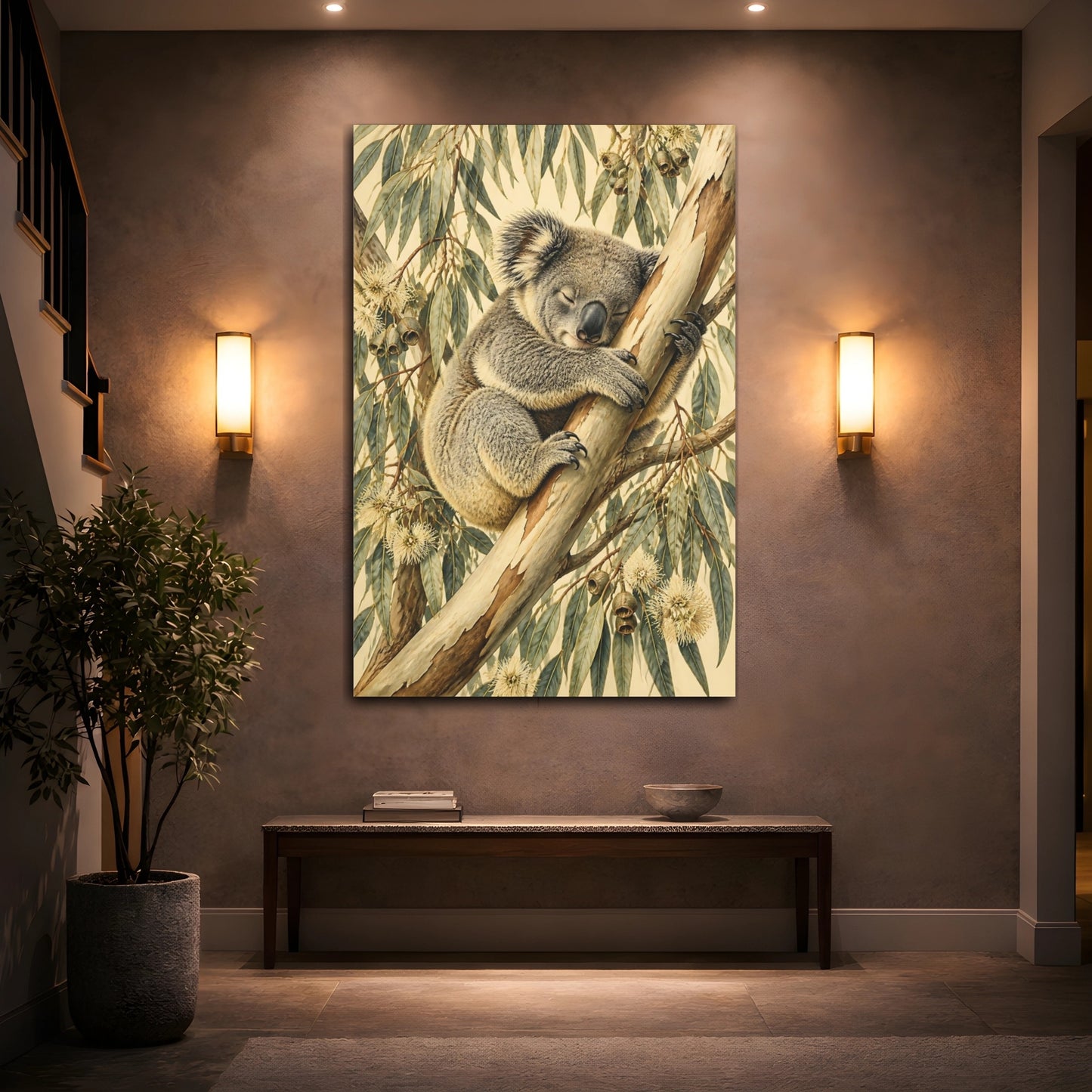 Mockup 2. Sleeping Koala Animals shown as canvas print