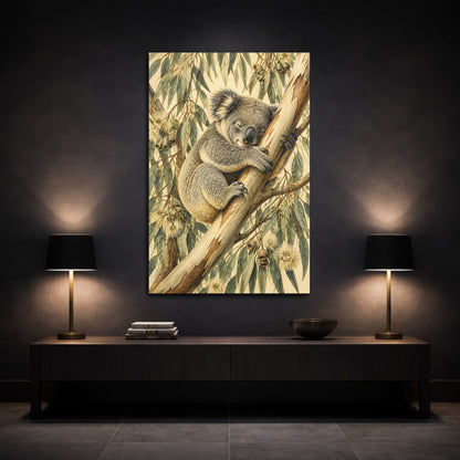 Mockup 3. Sleeping Koala Animals shown as canvas print