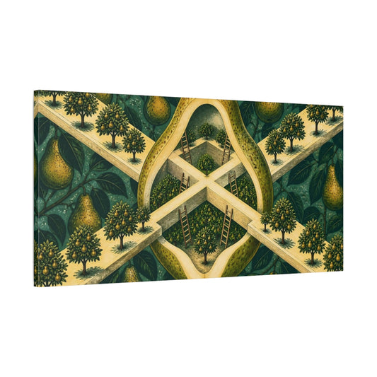Main Mockup. Sliced Pear Illusion shown as canvas print