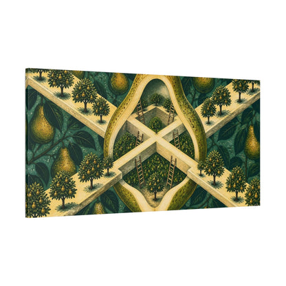 Side Mockup 2. Sliced Pear Illusion shown as canvas print