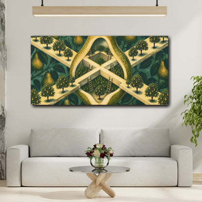 Mockup 2. Sliced Pear Illusion shown as canvas print