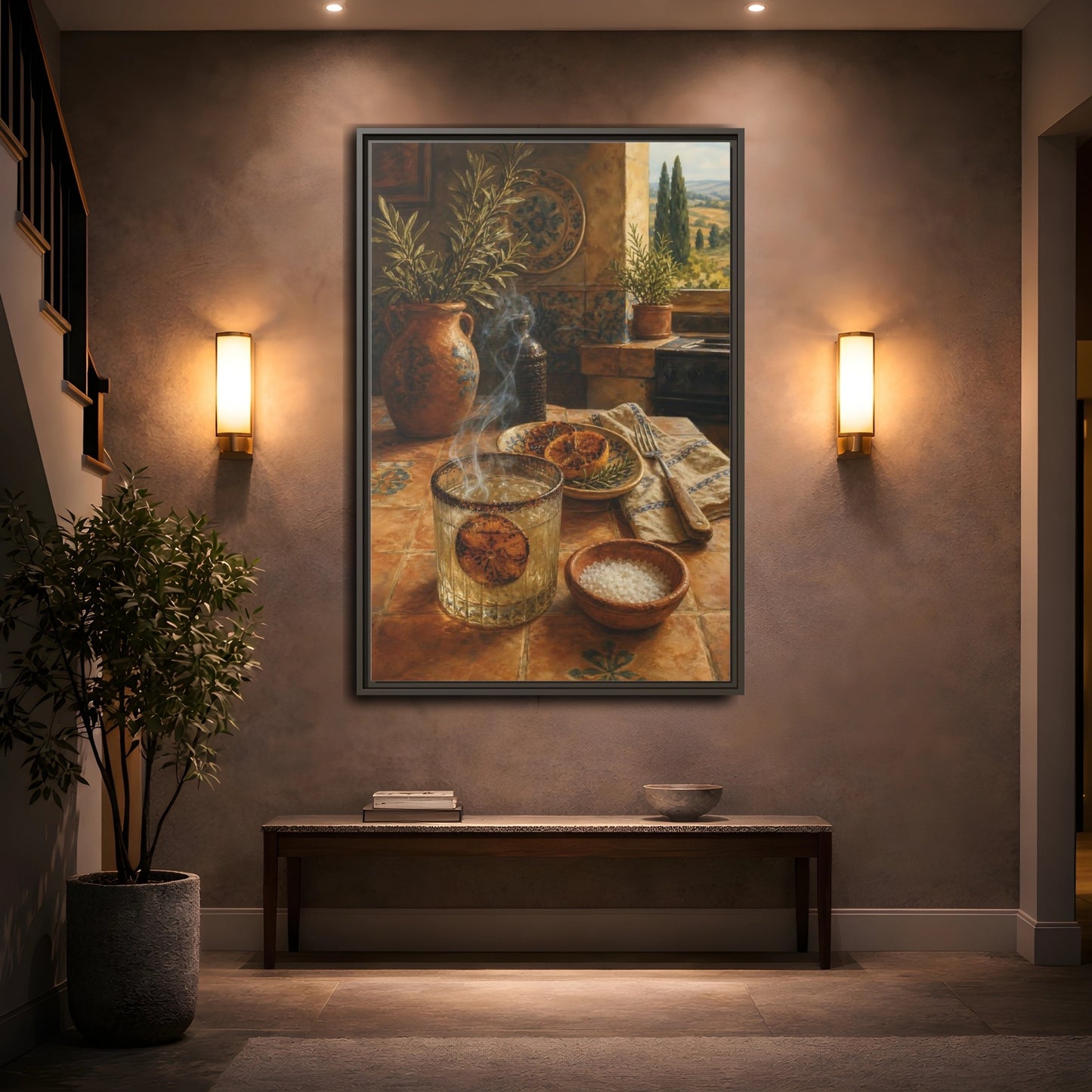 Mockup 2. Smoked Citrus & Herbs shown as framed canvas print