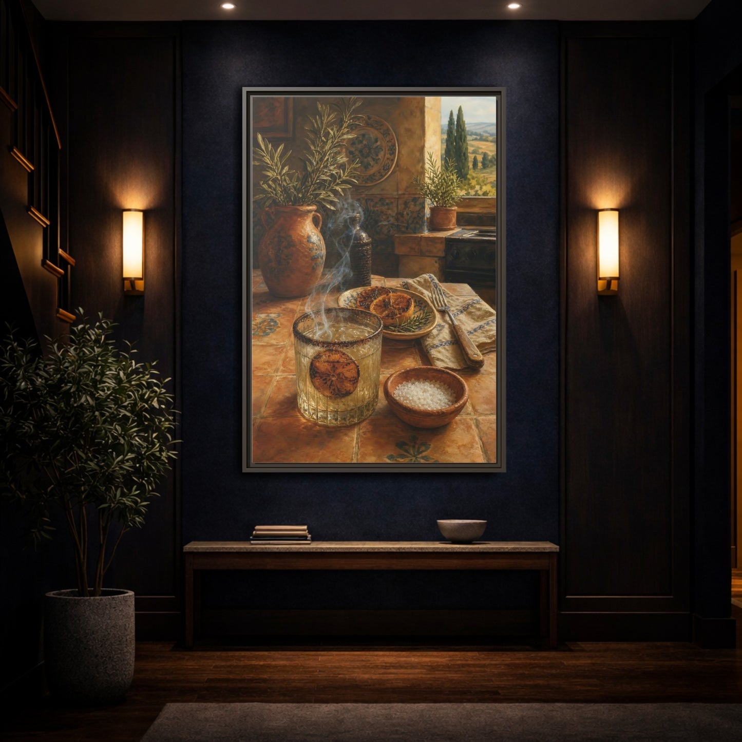 Mockup 4. Smoked Citrus & Herbs shown as framed canvas print
