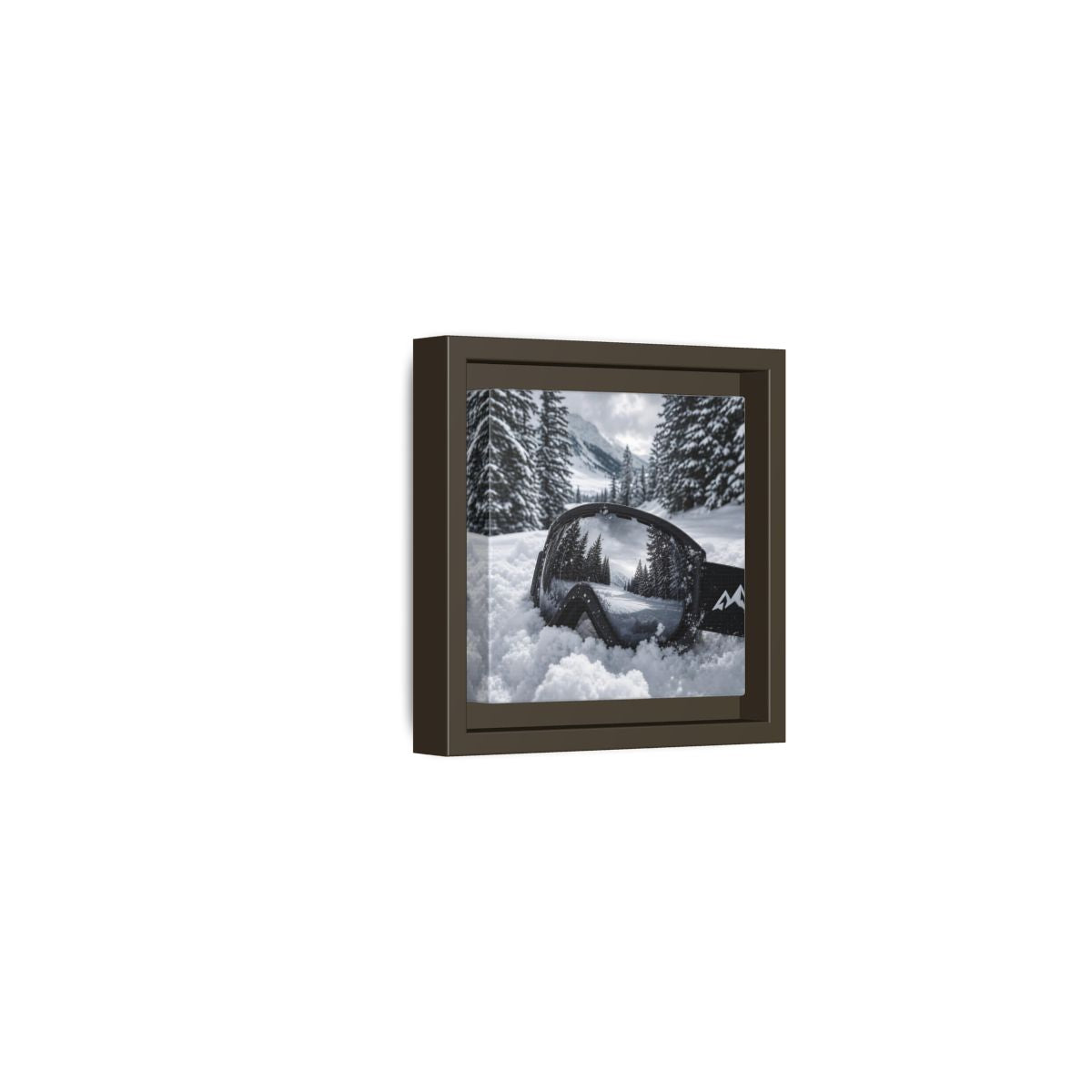 Side Mockup 23. Snow Goggles Reflection shown as framed canvas print
