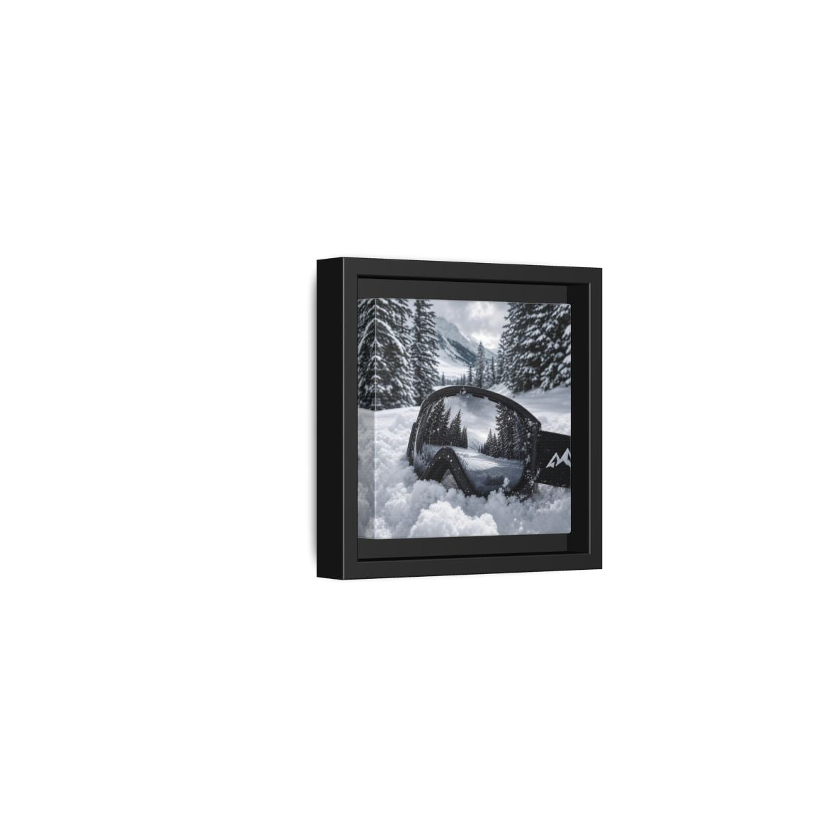 Side Mockup 24. Snow Goggles Reflection shown as framed canvas print